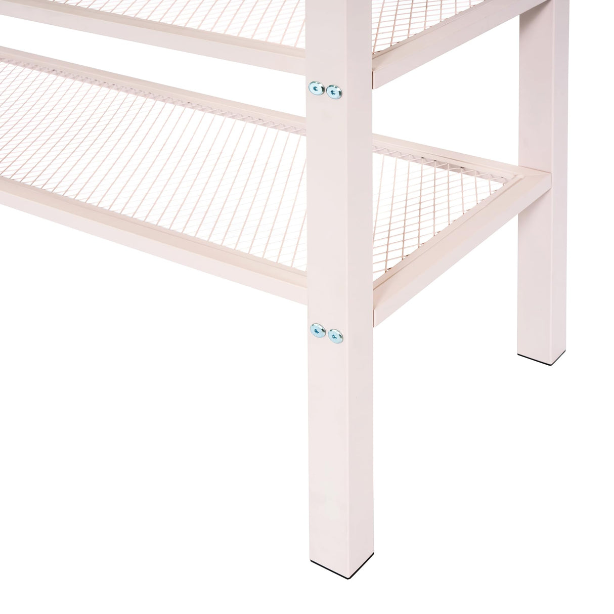 Bellemave Full Size Loft Bed with 4-Tier Shelves and Storage, Metal Loft Bed with Bookshelf, Full Size Loft Bed with Storage Stairs(with Bookshelf, Pink) Bellemave