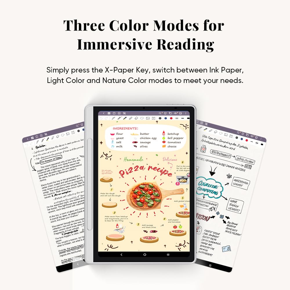 XPPen 3 in 1 Color Digital Notebook 10.95'' Paper Note Taking Tablet with 16384 Pressure Levels Battey-Free X3 Pro Pencil 2 Magnetic Folio 6+128GB Magic Note Pad for Writing/Reading/Meeting/Study XP-PEN