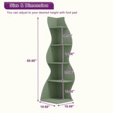HIGREENA Corner Shelf, 5-Tier Corner Wall Shelf, Modern Corner Shelves Stand Bookcase, Small Display Storage for Living Room, Green HIGREENA