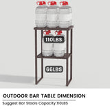 Sundale Outdoor Wicker Bar Table, 36 Inch Counter Height Patio High Top Dining Table, Rattan Bistro Pub Table with Storage Shelf for Deck Poolside Balcony Garden, Variegated Brown Sundale Outdoor