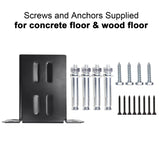 Eapele 4x4 Wood Fence Post Anchor Base, 13GA Thick Steel and Black Powder Coated,Come with Wood Screws and Concrete Anchors(Set of 4) Eapele