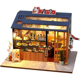 DIY Miniature House Kit with LED Light,Japanese Style Dollhouse Miniature House Kit,Mini House kit Ideal Gifts for Birthday Christmas CHOOYIH