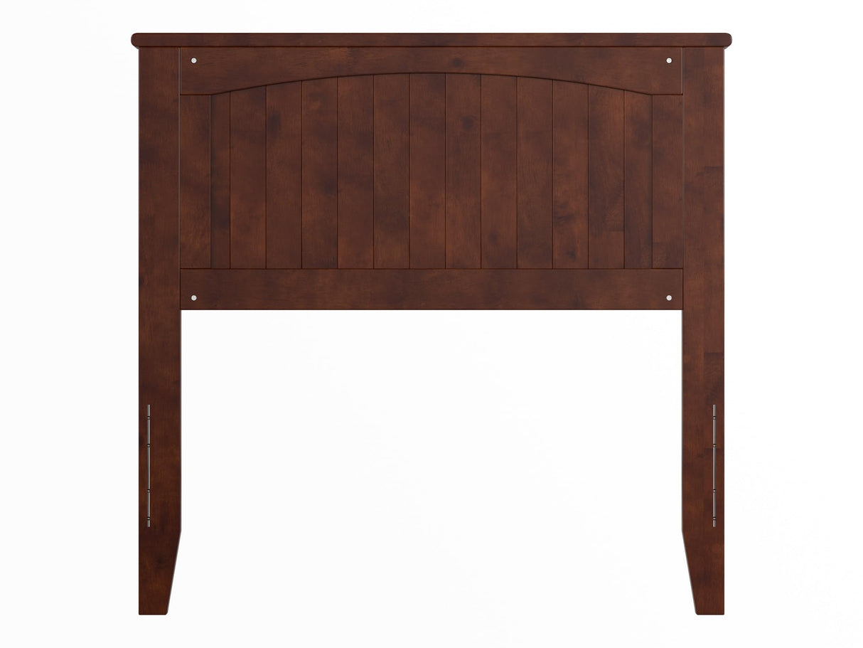 AFI, Nantucket Twin Solid Wood Panel Headboard with Attachable Charger, Walnut AFI