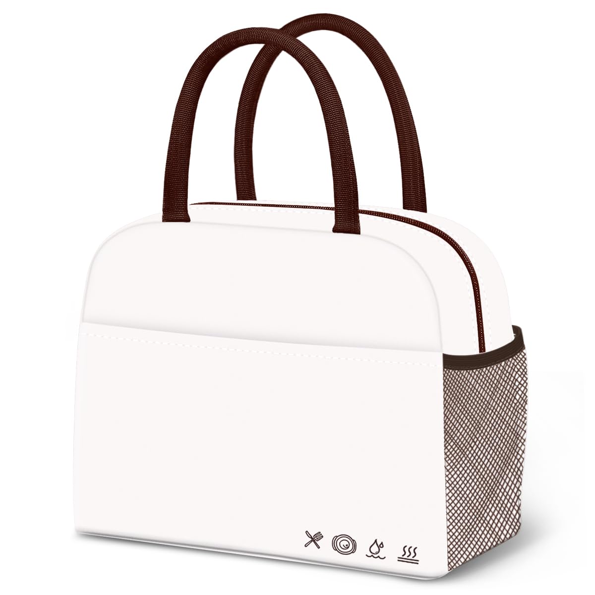 DALINDA Lunch Bag Lunch Box for Women Men Reusable Insulated Lunch Tote Bag, Handbags Case High Capacity for Travel Work Picnic,white DALINDA