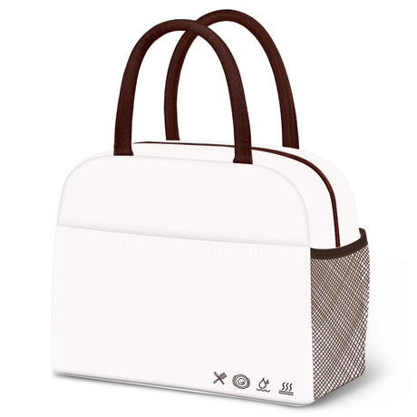 DALINDA Lunch Bag Lunch Box for Women Men Reusable Insulated Lunch Tote Bag, Handbags Case High Capacity for Travel Work Picnic,white DALINDA