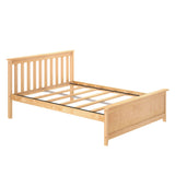 Plank+Beam Solid Wood Full Bed Frame, Platform Bed with Headboard, Natural Plank+Beam