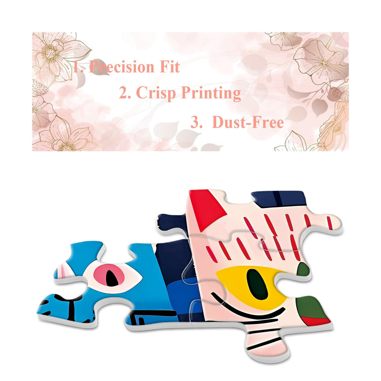 Colorful Cat Puzzle for Adults 1000 Pieces, Funny Animal Jigsaw Puzzle, Cute Kitten Plant Puzzle BBOLDIN