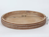 Carah & Cossh Round Wooden Serving Tray, Whitewashed Round Decorative Wood Tray, Round Farmhouse Rustic Decorative Tray, Perfect for Storage and Display (Brown) Carah & Cossh