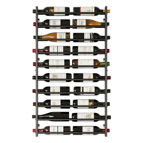 ZAOBAS Wall Mounted Wine Rack 20 Bottles Hanging Wine Rack Wall Mount Black Wall Wine Storage Holder Stylish and Wine Organizer Perfect for Home Bar Kitchen or Dining Room ZAOBAS
