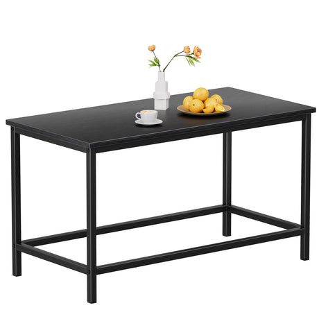 SAYGOER Small Black Coffee Table Simple Modern Open Design Rectangular Minimalist Center Table for Living Room Small Spaces, Easy Assembly, 31.5 x 15.7 x 17.7, Black SAYGOER