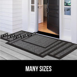 Gorilla Grip 100% Waterproof All-Season WeatherMax Doormat, Durable Natural Rubber, Stain and Fade Resistant, Low Profile, Indoor Outdoor Door Mats, Easy Clean Patio Entrance Mat, 17x29, Gray Diamond Gorilla Grip