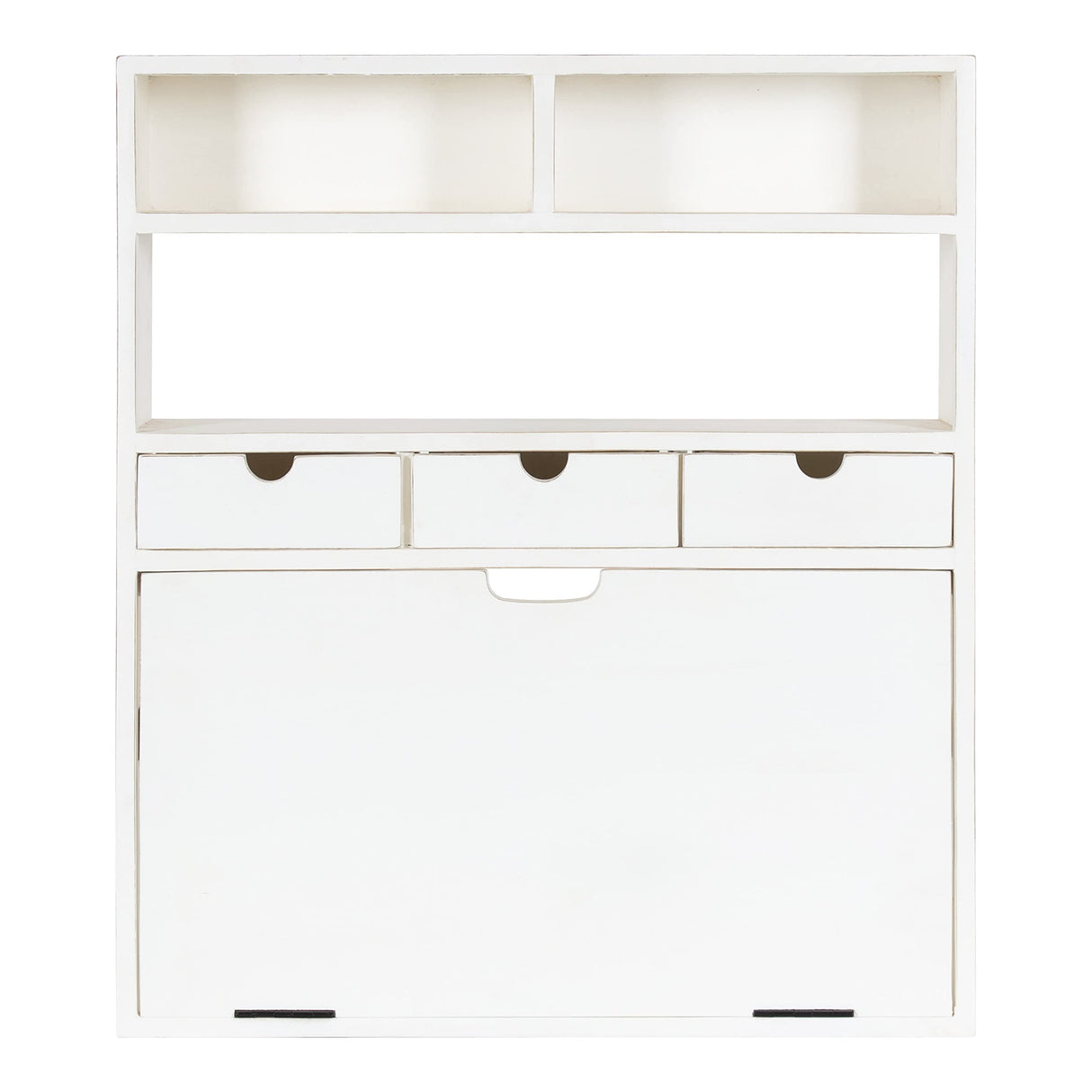 Kate and Laurel Georgie Rustic Wood Floating Transitional Computer Desk for Home Office with Folding Design, 26x6x30, White Kate and Laurel