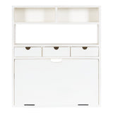 Kate and Laurel Georgie Rustic Wood Floating Transitional Computer Desk for Home Office with Folding Design, 26x6x30, White Kate and Laurel