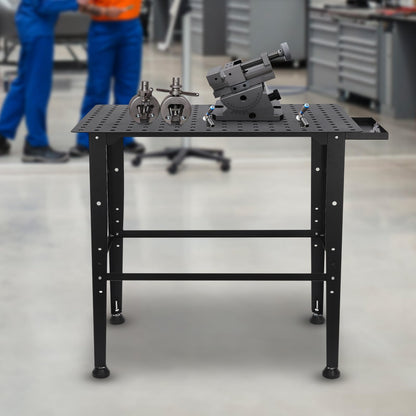 Welding Table,36" X 24" Welding Table Top,0.157in Thick Fabrication Table,600Lbs Load Capacity Metal Workbench,Portable Work Bench With Double-Layer Storage Heavy Duty Carbon Steel Weld Table - WoodArtSupply