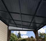 Sojag 10' x 12' Portland Gazebo Wall-Mounted Outdoor Weather-Resistant Aluminum Frame Sunroom Brown Sojag