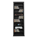 Prepac Narrow Cabinet Media Storage, Slim Barrister Tower, Black Prepac