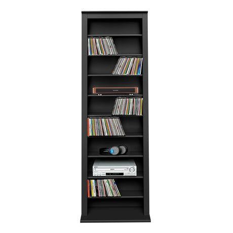 Prepac Narrow Cabinet Media Storage, Slim Barrister Tower, Black Prepac