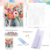 Natuyalo Flowers Paint by Numbers Kit for Adults - Flowers in a Vase Paint by Number on Canvas Without Frame, DIY Acrylic Painting for Ideal Gift Home Wall Decor (16x20 Inch) Natuyalo