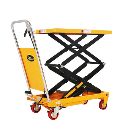 APOLLOLIFT Hydraulic Lift Table Cart, 770lbs Capacity 51" Lifting Height, Double Scissor Lift Table with 4 Wheels and Safety Back Guard for Material Handling and Transportation APOLLOLIFT