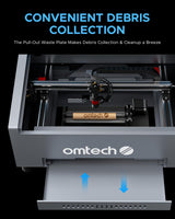 OMTech K40+ 40W CO2 Laser Engraver, 12"x8" Desktop Laser Cutter & Engraving Machine for Home Use, LightBurn Compatible LightBurn & LaserGRBL Compatible Laser Head Air Assist Water Pump OMTech