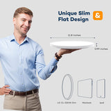 BLNAN Dimmable LED Flush Mount Ceiling Light Fixture with Remote Control, 12Inch 24W 3000K-6500K Light Color Adjustable, Modern Ultra-Thin Ceiling Lamp for Bedroom Kitchen, Wired BLNAN