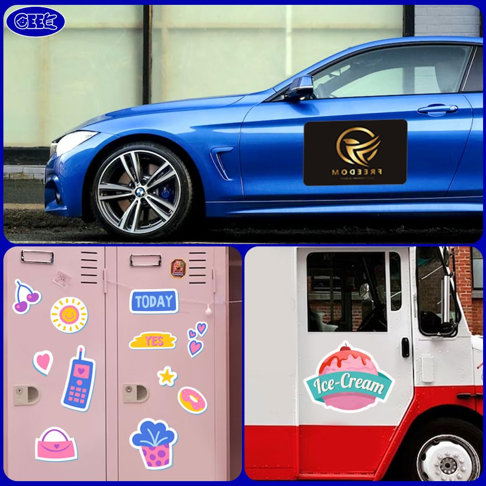 GEEKBEAR Blank Magnets for Cars (12 in x 4 in) - 2 Pack GEEKBEAR