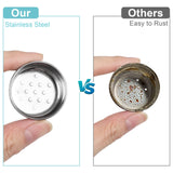 2 Pack Salt and Pepper Shakers Set, Glass Shaker with Stainless Steel Lid, Modern and Cute Farmhouse (Black and White) PECULA