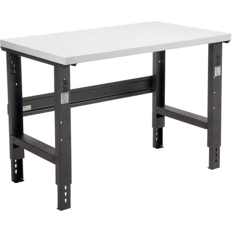Global Industrial Adjustable Height Workbench C-Channel Leg, 48" W x 36" D, 1-5/8" Plastic Laminate Square Edge, Black Global Industrial