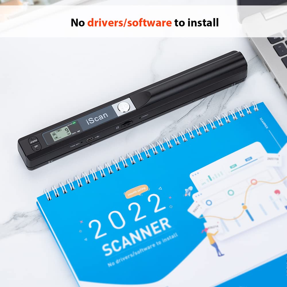 Hczrc Portable Scanner, Photo Scanner for A4 Documents, Handheld Scanner for Business, Photo, Picture, Receipts, Books, JPG/PDF Format Selection, UP to 900 DPI, with 16G SD Car Hczrc