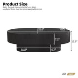 Merax Modern Oval Coffee Table with Sturdy Base, Wood Minimalist Fluted Center Tables for Living Room Reception Room, Easy Assemble,Black Merax