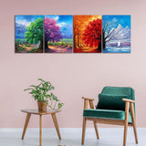 Muzagroo Art 4 Pack 5D Diamond Painting Kits for Adults DIY Diamond Art Kits 4 Seasons Trees Wall Art for Living Room Adults Crafts Diamond Dot Gem Art Kits for Beginners Muzagroo Art