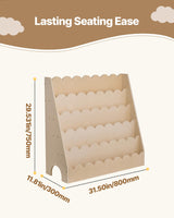 VEVOR 5-Tier Montessori Bookshelf, Scalloped Kids Bookcase, Wooden Book Shelf with 2 Dual Hooks, Daycare Furniture Display Bookshelf for Bedroom, Living Room, Entryway, Nursury, Preschool VEVOR