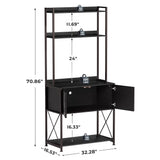 Herture 20-29 Gallon Fish Tank Stand, Aquarium Stand with 2 Shelves and Cabinet Accessories Storage, for 20 Gallon Long Aquarium, Metal Frame 32.28" L*16.53" W PG03YGB Herture