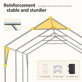 ADVANCE OUTDOOR 12x20 ft Heavy Duty Carport Potable Car Canopy Garage Party Tent Boat Shelter, Adjustable Height from 9.5 ft to 11 ft, Beige ADVANCE OUTDOOR