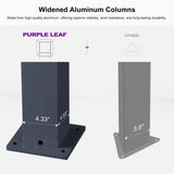 PURPLE LEAF 11' x 15' Adjustable Louvered Pergola with Drainage System Aluminum Outdoor Pergola with White Sun Shade Roof Hardtop Gazebo Metal Patio for Deck Backyard Garden PURPLE LEAF