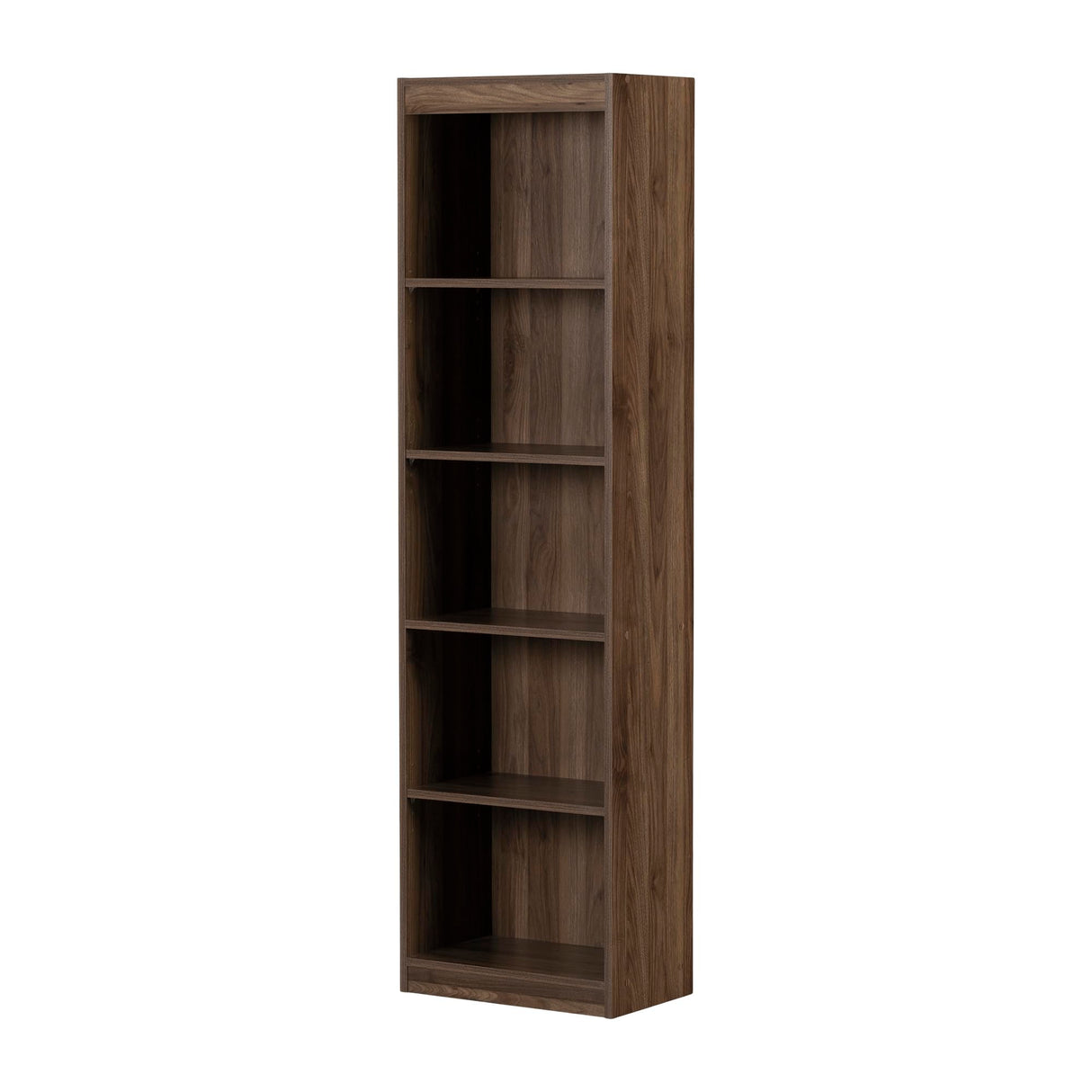 South Shore Axess 5-Shelf Narrow Bookcase Natural Walnut, Contemporary South Shore