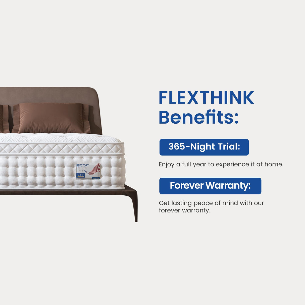 BedStory King Size Mattress, 14 Inch Plush Comfort Memory Foam Hybrid Mattress King Size, Fiberglass Free Pocket Spring Bed Mattress in a Box - 365-Night Trial - Forever Warranty BedStory