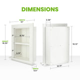 AdirHome Recessed Wall Mount Storage Cabinet – Sturdy Fully Assembled Wooden Utility Storage Shelf – Ideal for Home Kitchen, Bathroom, Laundry, Medicine Cabinet (White) AdirHome