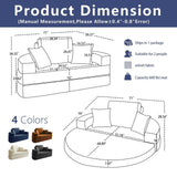 Mofolit 71" Boneless Couch Loveseat Folding Sofa Bed Convertible Floor Couch for Living Room,Sleeper for Guest Room,Apartment,Loft & Home Office. (1, Blue, 71") Mofolit