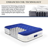 King Koil Luxury Air Mattress Full Size with Built-in Pump for Home, Camping & Guests, 16" Inflatable Airbed Double High Adjustable Blow Up Mattress, Durable - Portable and Waterproof King Koil