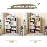 NELYE Basic Open Shelf Bookcase - 4-Tier Wooden Cube Storage Shelves Split Bookshelf, White NELYE