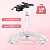 HOFFREE Pink Gaming Chair with Massage for Girls Cute Computer Gamer Chair with Footrest and Lumbar Support Reclining PC Game Chair with Headrest for Gaming Room HOFFREE