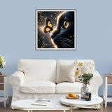 SJUTOUCI Cat Butterfly Diamond Painting Kits for Adults, Diamond Art Kits for Beginners, DIY 5D Full Drill Gem Craft Art for Home Decoration Gift 12x12 inch, Animals SJUTOUCI