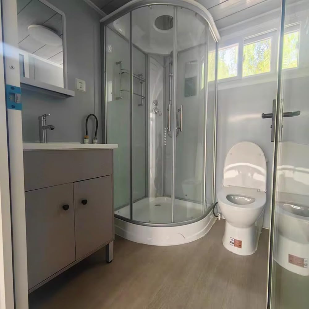 40FT Tiny House to Live in,Portable Prefab House with 3 Bedroom,1 Full Equiped Bathroom and Kitchen,Prefabricated Container House for Adults,Foldable Mobile Home - WoodArtSupply