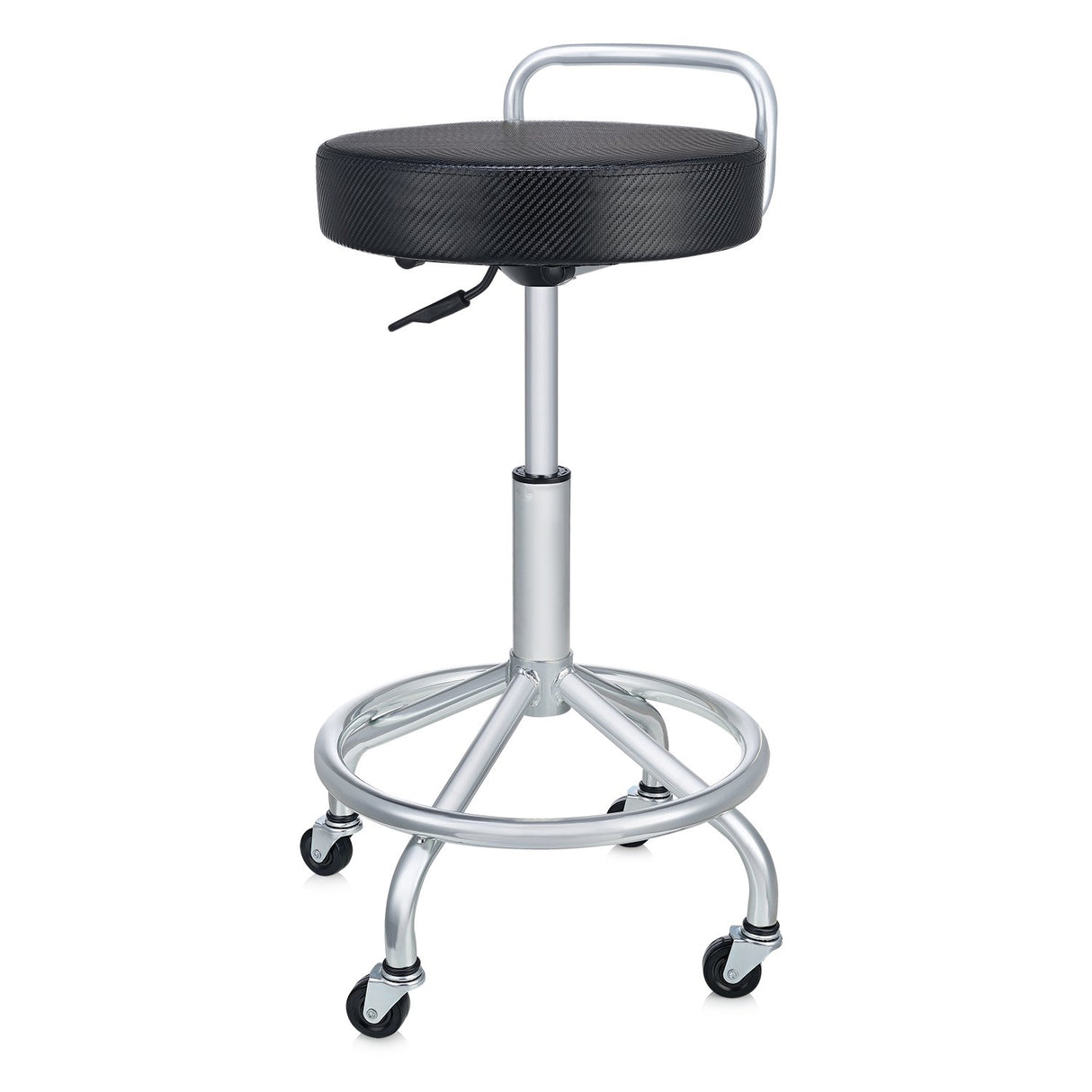 Seville Classics Modern Ergonomic Pneumatic Height Adjustable 360-Degree Swivel Stool Chair, for Drafting, Office, Home, Garage, Work Desk, Black, Seville Classics