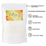 Grcdoyvl Soy Wax Flakes-Natural Candle Making Supplies-DIY Soy Wax-2 lb Bag Grcdoyvl