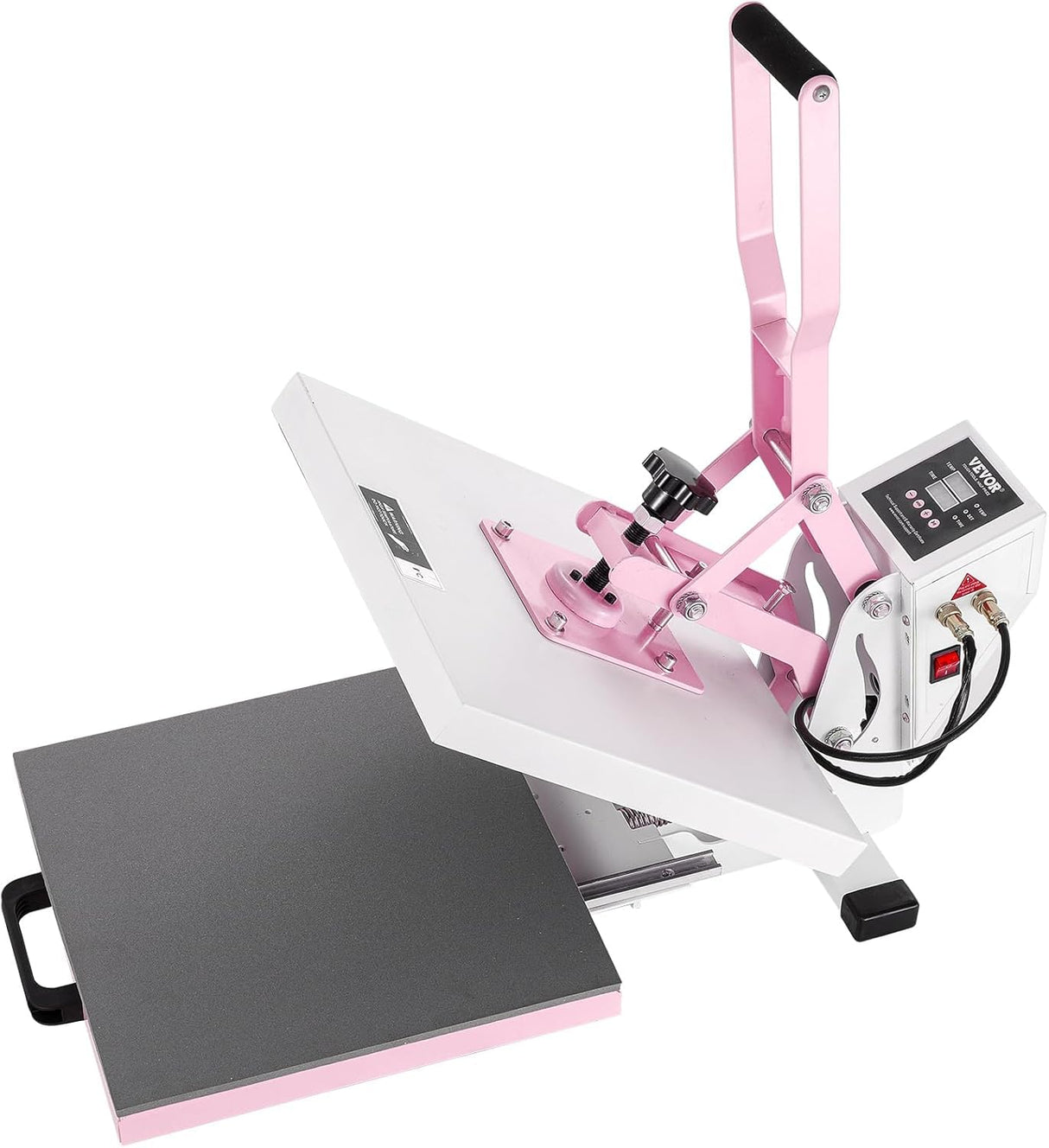 VEVOR Heat Press, 15 x 15 in Digital Heat Press Machine, Slide Out Heat Transfer Machine, Fast and Even Heating, 2-Layer Insulation Cotton, Heat Transfer Machine for T-Shirts/Bags/Pillows, Pink VEVOR