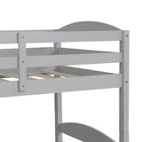 Harper & Bright Designs Quad Bunk Bed with Trundle, L Shaped Bunk Bed for 4 Kids, Wooden Twin Bunk Bed Frame for Kids Teens Adults - Gray Harper & Bright Designs