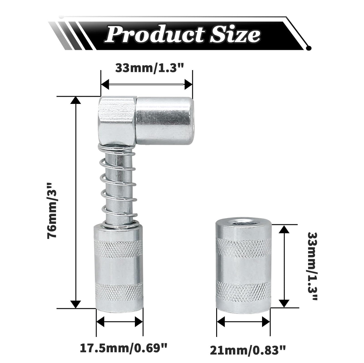 Bonsicoky 1 Pcs 90 Degree Grease Coupler Gun Adapter, 90 Degree Fittings Grease Gun Tips for Farm Truck Bonsicoky