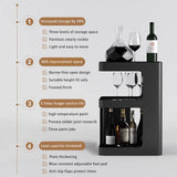 BUZUEY Side Table,Modern end Table,Unique nightstand,Black Metal Bedside Table,3-Tier Accent Table with Storage for Bedroom,Living Room,Small Space,Couch.No Assembly Required BUZUEY